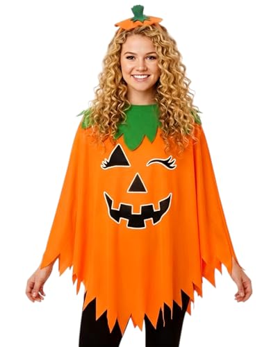 DAFNE Costume Zucca Donna, Costume Carnevale Donna, Costumes Zucca Adulto,Costume Halloween Donna, Festival Divertente E Carino, Vestito in Maschera con Cappello a Pumkin per Adulti（Luminescente）