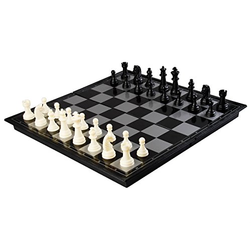 Amerous 12" x 12" Travel Magnetic International Chess Set with Folding Chess Board