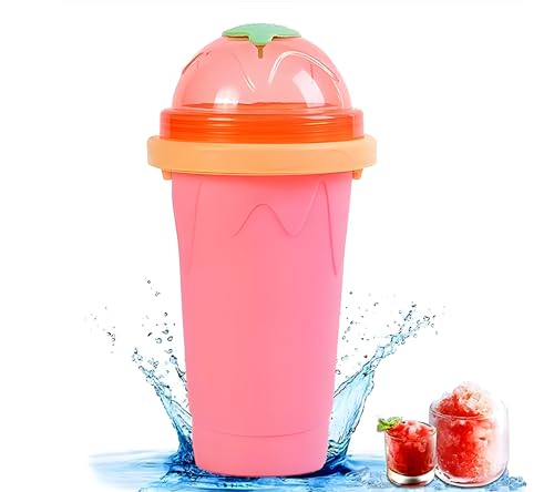 Slushy Maker Silikon Cup inkl. Strohhalm-Löffel 300ml | Magic Eisbecher für Slush Eis | Frozen Slush Maschine | Cooling Magic Cup | Slush in Sekunden | Slushy Becher für Kinder und Erwachsene (Pink) – Bild 6