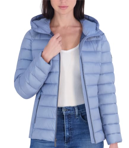 Image of Michael Kors Women's Hooded Packable Puffer Jacket, Blue, XL