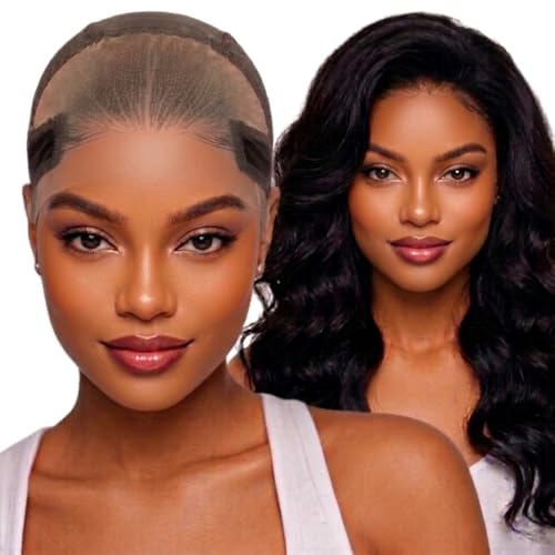 BuyaCraft Max Wig Grip Cap 11x5 Glueless Wig Cap with Grip Band Non Slip Adjustable Wig Caps with Reusable HD Lace for Lace Front Wigs Brown