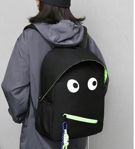 Girls Boys Backpack 16Inch 3D Eyes Funny Emoticon Comic Cartoon Backpack Students Daypack Large for Kids and Youth (A)4