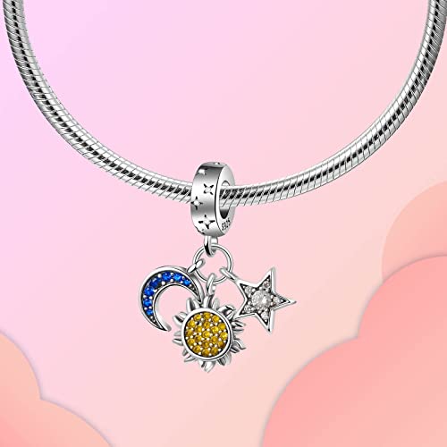 Sun Star Moon Charm 925 Sterling Silver Charms for Bracelets Necklaces Valentine's Day Gift Birthday Gift2