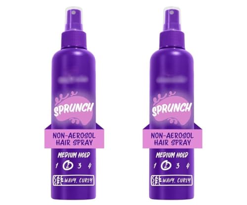 Sprunch Non-Aerosol Hair spray with Jojoba Oil & Sea Kelp 8.5 Fl. Oz. (2 Pack)