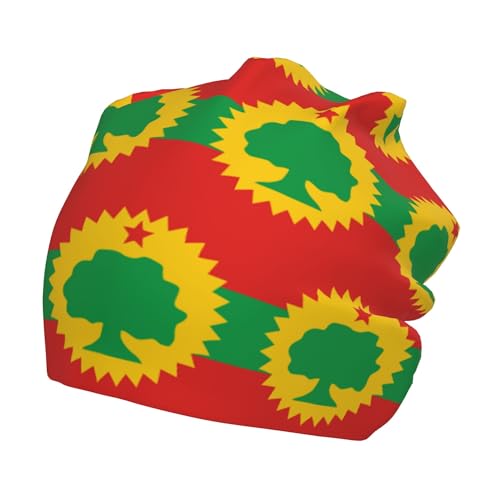 Flag of The Oromo Children Hip Hop Knitted Hat Kids Elastic Leisure Knit Cap Warm Sleep Beanies Black