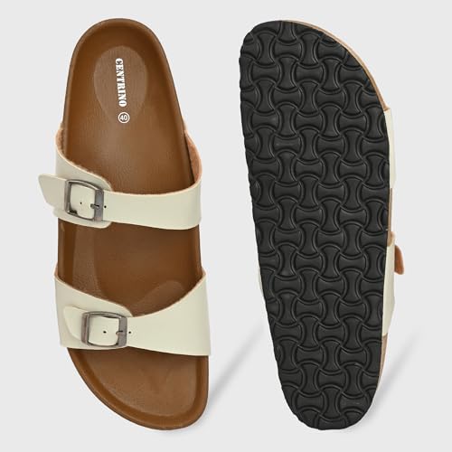 Image of Centrino Women's Berkin-Style Slip-On Sandals | Open Toe Design | Soft PU Footbed | Lightweight & Comfortable | Arch Support | On-Grip Sole | Casual Outdoor Wear (9223)