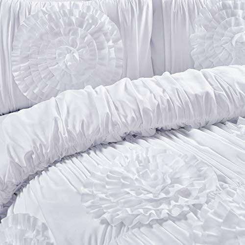 Image of Lush Decor 3 Piece Serena Comforter Set, King, White
