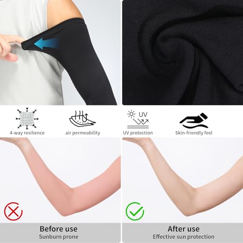 Cooling Compression Arm Sleeves for Sports，Tattoo Cover Up, UV Protection, Cycling, Gardening, Sun Protection for Men4