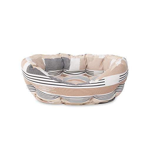 Fringe Studio Round Pet Bed, Small, Textile Lines (203007)
