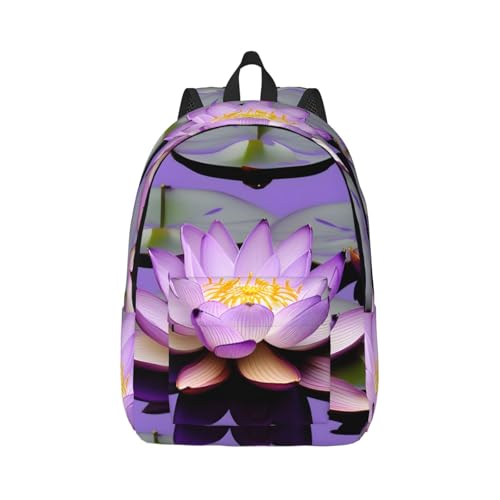 Sac à dos de voyage décontracté violet imprimé pour randonnée homme femme