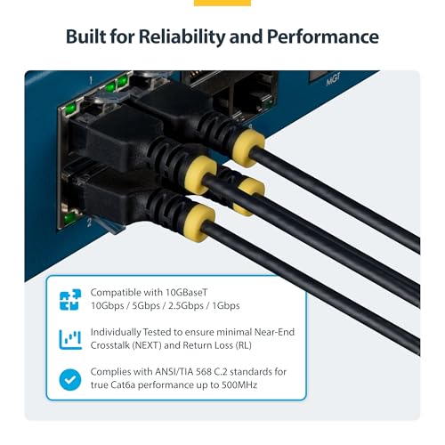 Cable Ethernet Ultra Slim CAT6a UTP 1.22 m Negro miniatura 2