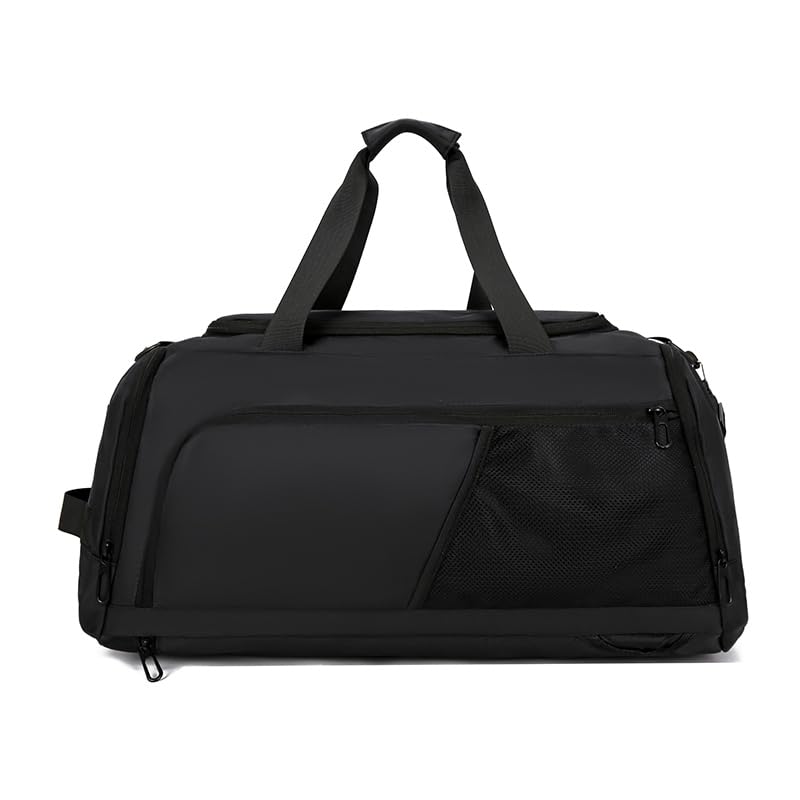 WLDTRCK ボストンバッグ 40L 4WAY リュック大容量 防水 メッセンジャー キャリーオン メンズ レディース スポーツ ジム ゴルフ キャリーケースに乗せる 機内持ち込み カバン 旅行 入院 1泊 一泊二日 2泊3日 (01ブラック)
