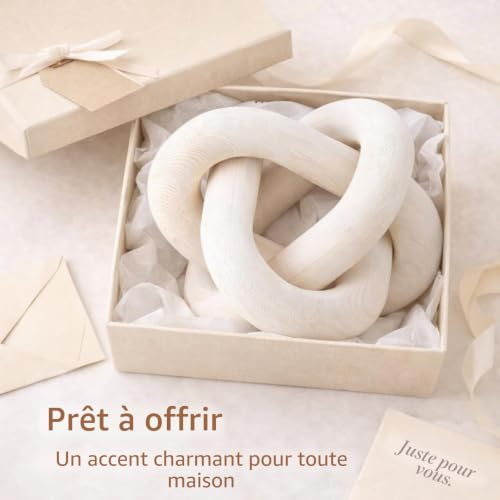 Table basse en bois sculpté main Yalikop rustique blanc chic - 6