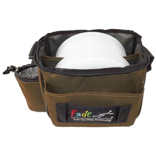 Mint Discs Fade Lite Disc Golf Bag | Starter Bag with 10+ Disc Capacity | Premium Lightweight Disc Golf Shoulder Strap, BROWN