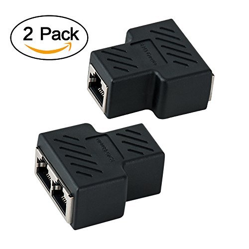 Category 6 Ethernet Module, MACTIS 180° Cat6 RJ45 8-Wire Jack with Unshielded Information Module (2 Pack, 3 Port RJ45 Coupler)