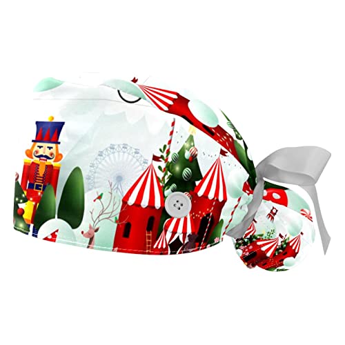 Chapeaux de Travail Respirantes Chapeaux bouffants Joyeux Noël JDEZ