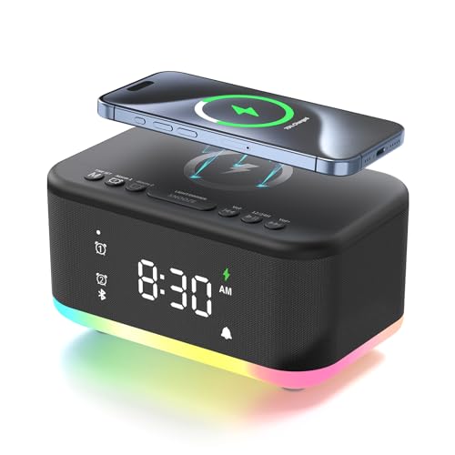 Bluetooth Alarm Clock with Wireless Charging
