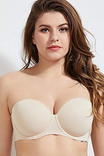 Buy Baiclothing Seamless Women S Multi Way Contour Underwire Full Figure Padded Strapless Push Up Bra 32 34 36 38 40 42 Dd E Skin Cup Size C Bands Size 40 At Amazon In