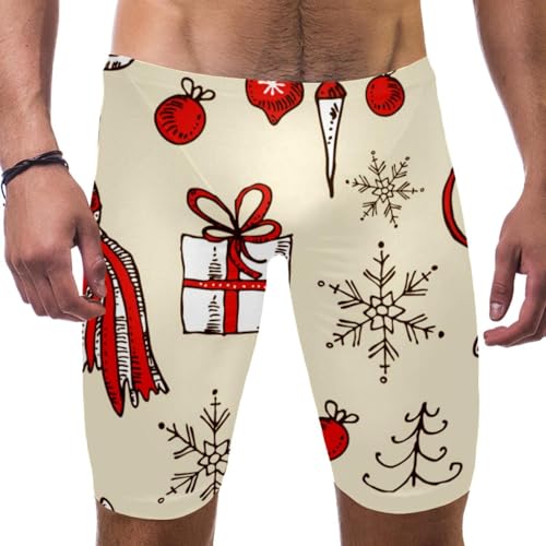 Bañador largo de hombre con diseño de Navidad para entrenamiento y natación