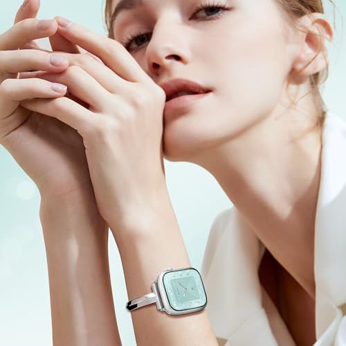 Image of Missair Thin Band Compatible with Apple Watch 38mm 40mm 41mm 42mm 44mm 45mm 46mm 49mm for Women, Slim Bracelet Designer Dressy Stainless Steel Metal Strap for iWatch Series 11 10 9 8 7 6 5 4 SE Ultra