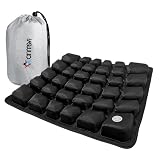 ANMSVI Inflatable Travel Seat Cushion with Built-in Pump & Carry Bag - Portable and Adjustable for use in Airplane, Car, Train, Truck, Office, Home - Coccyx, Sciatica, Tailbone Pain Relief (Black)