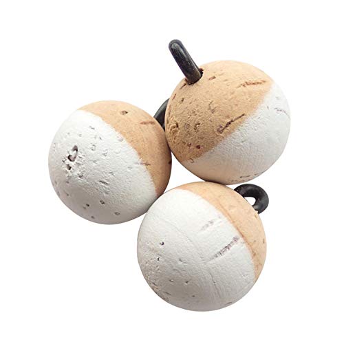 Corqs Strike Indicators, White, 1/2" Flyfishing Bobbers - Made In Usa - Ecofriendly, Natural Cork Floats With Rubber O-Ring #TOP1