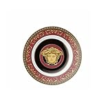  Rosenthal Versace/Medusa/Wandteller/Porzellan/Rot/Schwarz/Gold