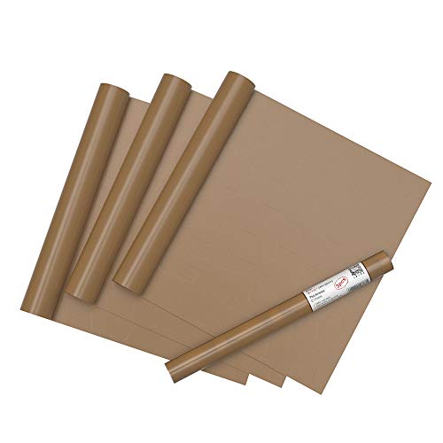 Stampcolour PTFE Teflon Sheet for Heat Press Transfer Sheet Non Stick 16 X 12 Heat Resistant Craft Mat Heat Transfer Paper Reusable,Work as Oven Liners for Bottom of Oven,Coffee(3Pack)