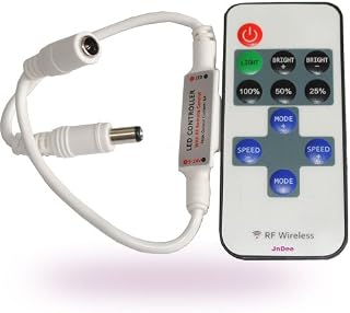 Ultra Slim Wireless Remote Dimmer Controller for Single Colour LED Strip with DC Jack, 12V-24V for All dimmable LED Strip