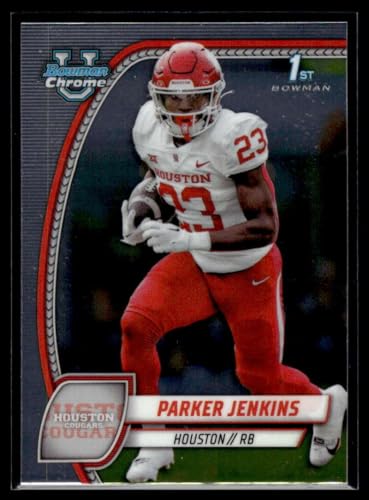 2024 Bowman University Chrome #141 Parker Jenkins Houston Cougars RC Rookie NCAA Football Trading Card