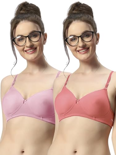 Image of Sonari 007 Wire Free Padded Bra | Medium Padding for Support, Medium Coverage, Soft Cotton Polyester Material, Adjustable Straps with Hook & Eye Closure, Wash Only