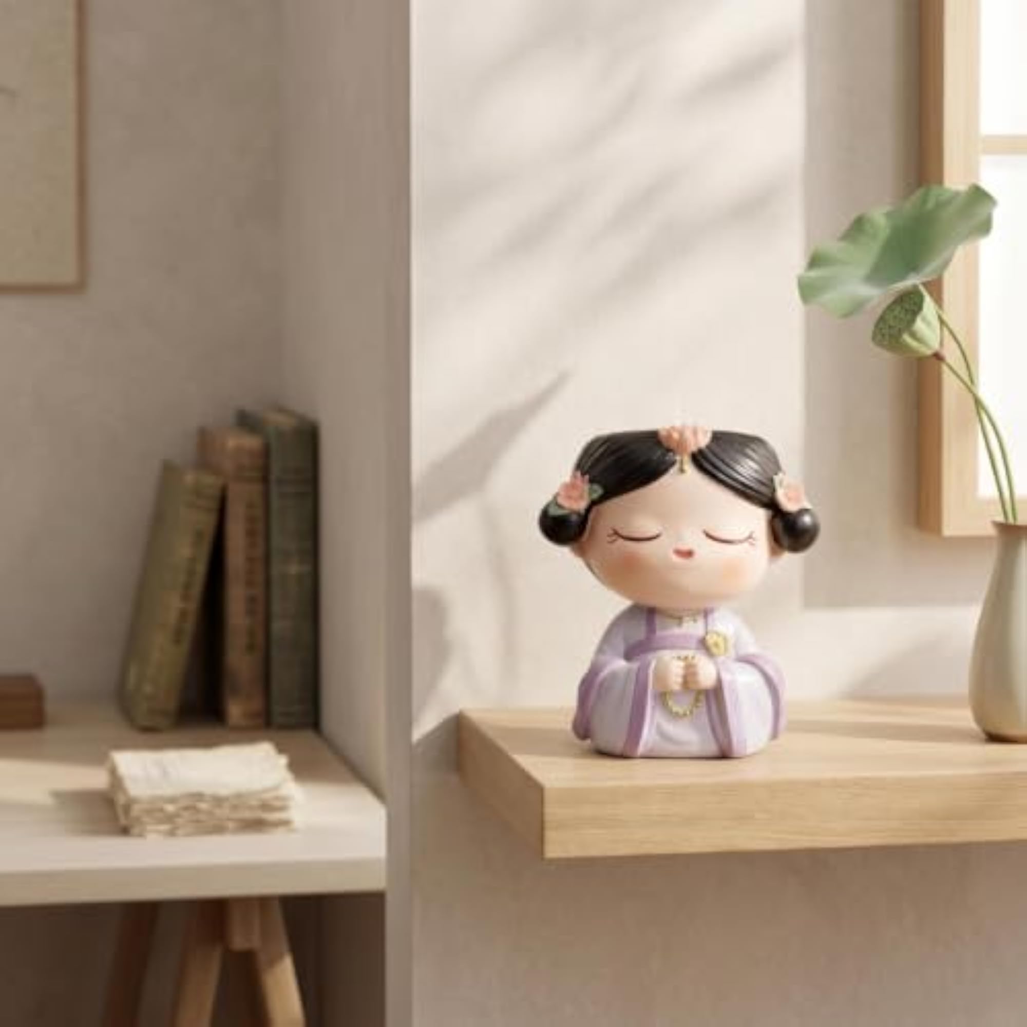 Girl Figurine Candle Holder, Traditional Design