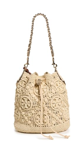 Tory Burch Women's T Monogram Raffia Bucket Bag