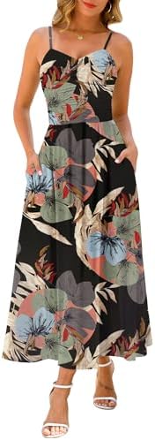 Maggeer Women's 2026 Summer Adjustable Spaghetti Strap Ruched Max...