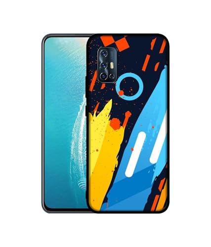 Image of Abstract Stripes Geometric Figures Design Premium 2D Printed Metal Back Case Cover for Vivo V17 4G / V19 Neo 4G