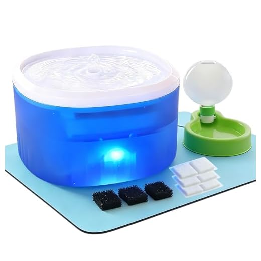 Cat Water Fountain,2.2L/74oz Cat Fountain – Ultra Quiet Upgraded Automatic Pet Water Fountain with 3 Replaceable Filters,12oz Pet Outdoor Water Bottle&Cat Drinking Fountain for Small Dogs (Blue)
