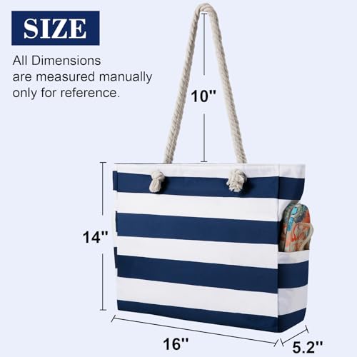 Beach Bags for Women - Large Beach Tote Bag Waterproof Sandproof with Zipper, Swiming Pool Bag3