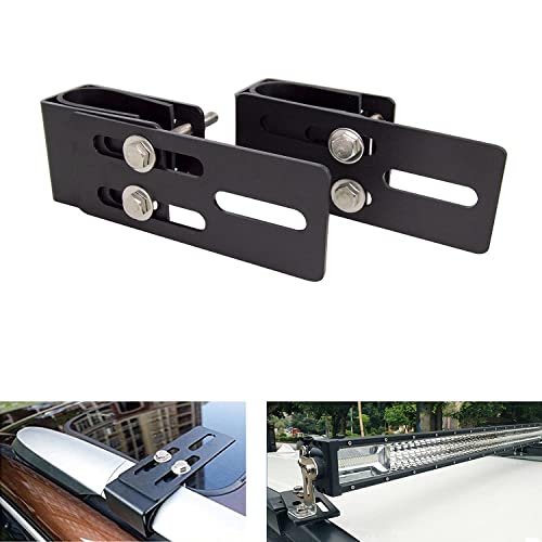 Robusto e di Alta Qualità: Realizzato in materiali metallici di prima qualità con rivestimento nero, questo kit di staffe per l'installazione della barra luminosa è di forte resistenza agli urti, durevole nell'uso, pratico e non facile da deformare o arrugginire.