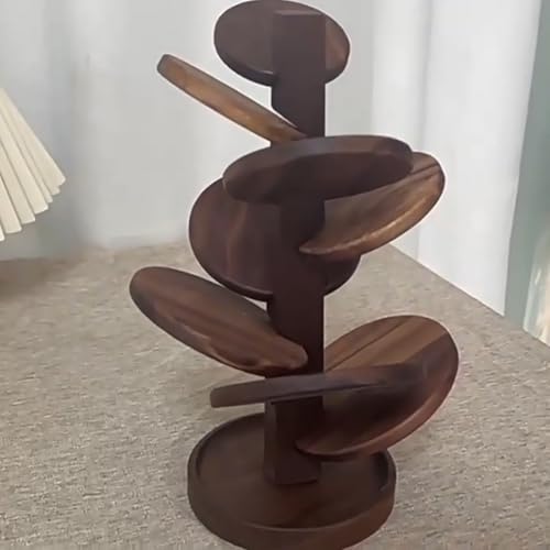 Dessous de verre en forme d'arbre en bois noble et objets décoratifs