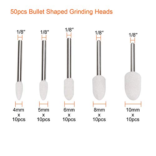 Certbuy 100Pcs Wool Felt Mandrel Mounted Grinding Polishing Buffing Bits Polishing Watch Jewelry Accessories Attachment Set For Dremel Rotary Tool - 1/8 Inch Shank #TOP2