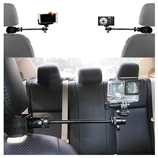 Pmsanzay 3in1 Adjustable Heavy Duty Universal Action Camera Desk Pole Clamp Holder Mounts Kit for Waterproof Camera/Digital Camera/Smartphone - Perfect car Shooting vlogging Video Recording