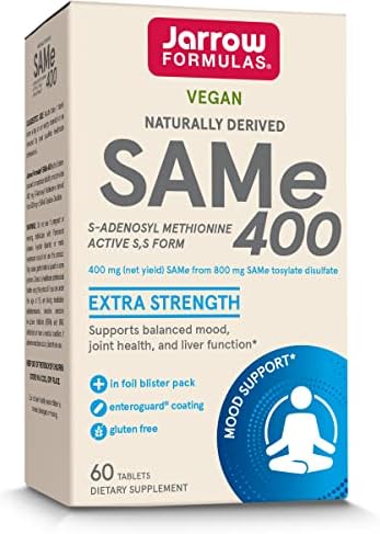 Jarrow Formulas Same 400 mg – 60 Tablets – Highest Concentration of Active S,S Form – Supports Joint Health, Liver Function, Brain Metabolism, Mood & Antioxidant Defense – 60 Servings (Pack of 12) Jarrow Formulas Same 400 mg – 60 Tablets – Highest Concentration of Active S,S Form – Supports Joint Health, Liver Function, Brain Metabolism, Mood & Antioxidant Defense – 60 Servings (Pack of 12)