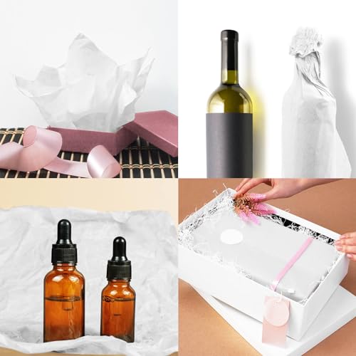 Image of 120 Sheets 20 inchX14 inch White Tissue Paper for Gift Bags Wrapping, Art Tissue Paper Bulk for Weddings Birthday Party Crafts Decoration