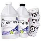 Table Top Epoxy Resin Superclear 1 Gallon | 128 oz Cup Kit, Anti-Yellow Highest UV Impact Resistance, Food Grade Safe, Ultra Crystal Clear Gloss, Bubble Free, Bar & Surface Coat, Tumblers, Wood, DIY