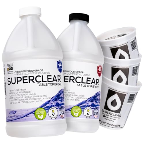 Superclear 142167 Table Top Epoxy Resin Superclear 1 Gallon | 128 Oz Cup Kit, Anti-Yellow Highest Uv Impact Resistance cover