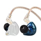 Yinyoo KZ ZSN Pro Auriculares intraurales In-Ear HiFi Aislamiento de Ruido en el in Ear Monitor de oído de Graves Armadura equilibrada híbrida 1DD 1BA Cable Desmontable de 3.5 mm (Azul sin micrófono)