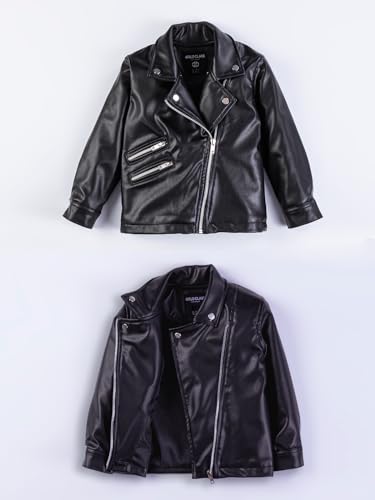 Kids Leather Jacket Unisex, Boys Leather Jacket, Stylish Girls Leather Jacket with Notched Collar2