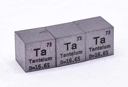 Image of 0.39 inch 10mm Tantalum Metal Cube Ta up to 99.9% Pure Periodic Table Element Engraved Density Collection Science Education Display Block Cube + Acrylic Case Box - 1PC