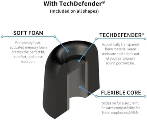 Comply Tx-200 Isolation Plus Earphone Tips (Black, 3 Pairs, Large)