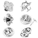 Butterfly Lapel Pin Backs, 30Pair Metal Pin Backs Locking Brooch Pins for Clothes Crafts Badge Insignia, Pin Back Replacement(Silver)